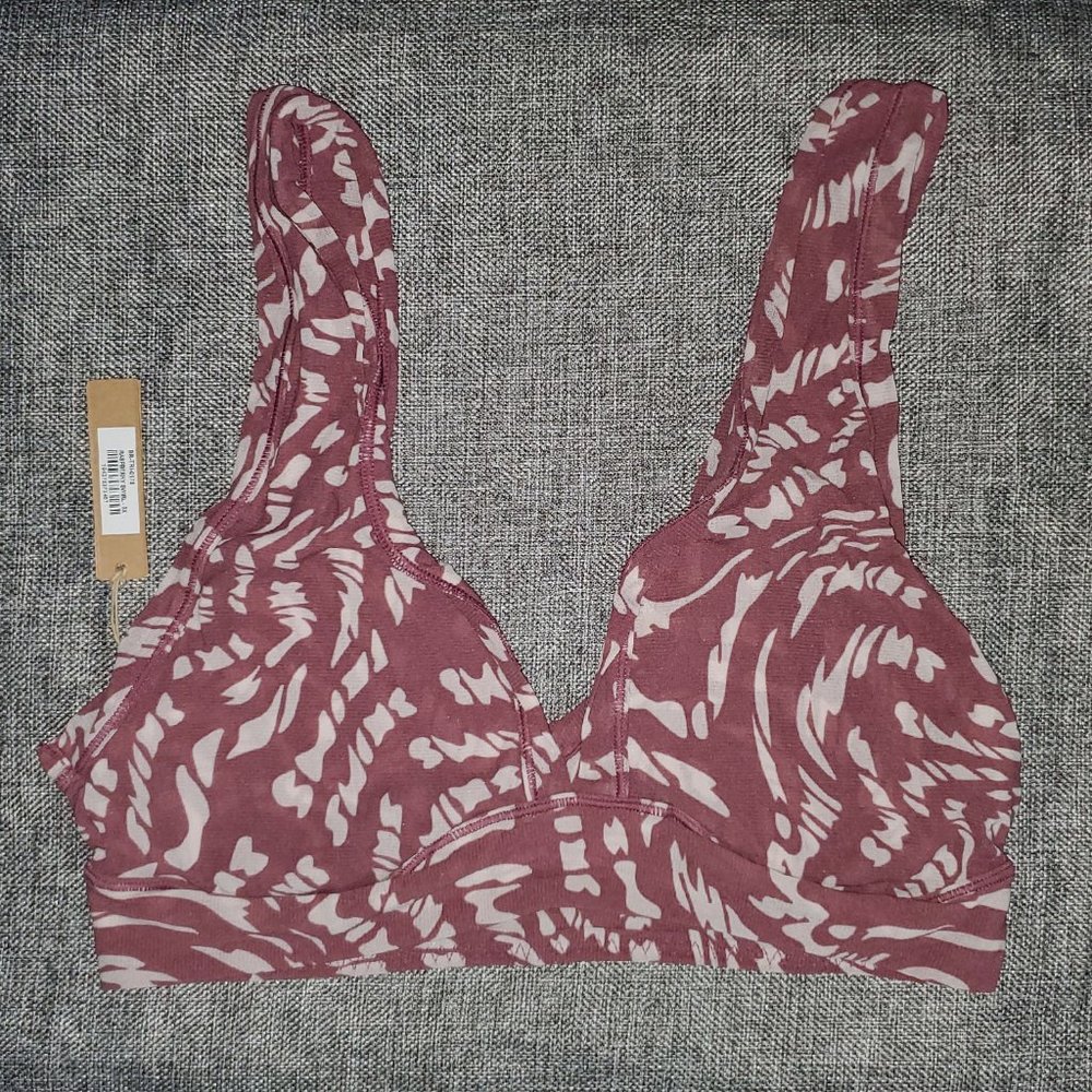 NWT SKIMS 3X Summer Mesh Plunge Bralette RASPBERRY SWIRL